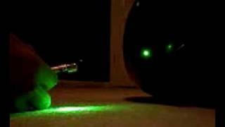 Popping a balloon with a 50mW green laser pointer