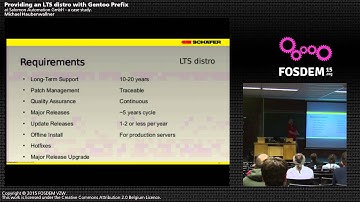 FOSDEM 2015 - Developer Room - Distributions - Roviding An Lts Distro With Gentoo Prefix