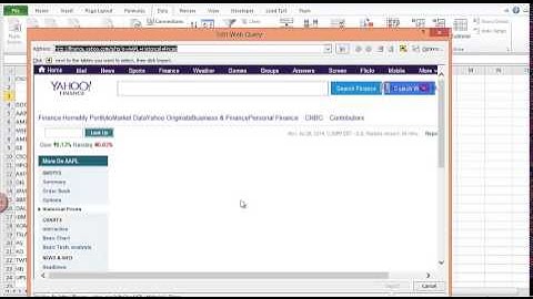 Video 17: Excel Web Query
