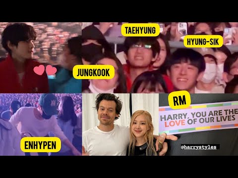 BTS Taehyung, Jungkook, RM & Yoongi at HARRY STYLES' concert in Seoul 2023 (BlackPink Jennie & Rosé)