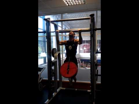 Leangains: Paul The Chin-Up Master, Body Weight + 110 lbs x 8