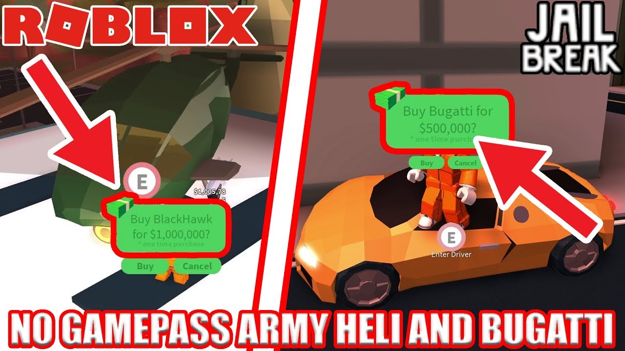 Getting Army Heli And Bugatti Without Gamepasses Roblox Jailbreak Youtube - check out heli garages jailbreak beta it s one of the millions of unique user generated 3d experiences created on roblox than roblox popular games heli