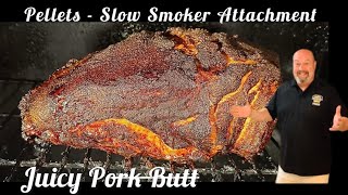 Pellets in the Masterbuilt Slow & Cold Smoker Attachment | Masterbuilt Electric Smoker | Pork Butt