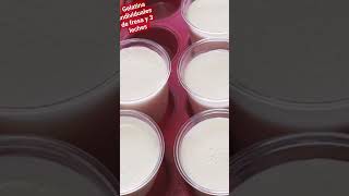 Postre gelatina de tres leches y fresa 🍓 Individuales mesa de postres #shortvideo #parati
