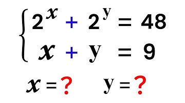 Math Olympiad | A Nice Exponential Problem | Solve for x & y
