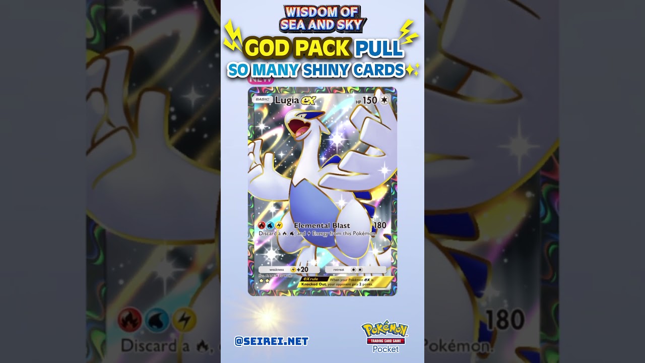 ⚡️ Another GOD PACK from Wisdom of Sea and Sky ⚡️ Pulled SO MANY Shiny Cards! | Pokémon TCG Pocket