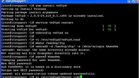 step by step authentication based ftp vsftpd server configuration in Linux CentOS 5ftp server