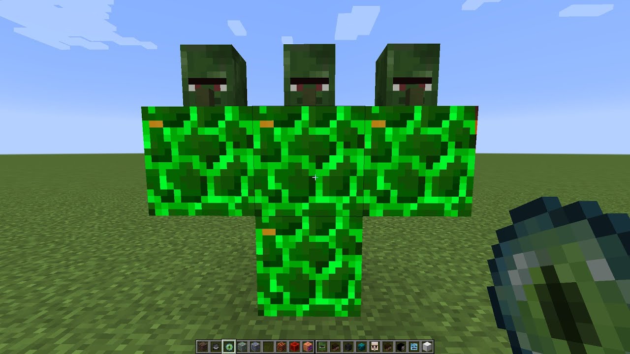 what if you create a ZOMBIE TRIPLE GOLEM in MINECRAFT - YouTube