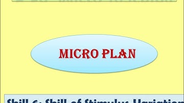 Micro Plan of Micro Teaching (skill6: Skill of Stimulus Variation) by Educere