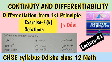 CONTINUITY and DIFFERENTIABILITY.Ex-7(k) #majhibira Q no-3(iv-vi).Differentiate from 1stt principle.