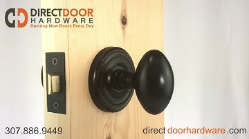 Emtek Egg Knob with Regular Rosette in Flat Black