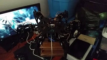 First test of hexapod walker sequence
