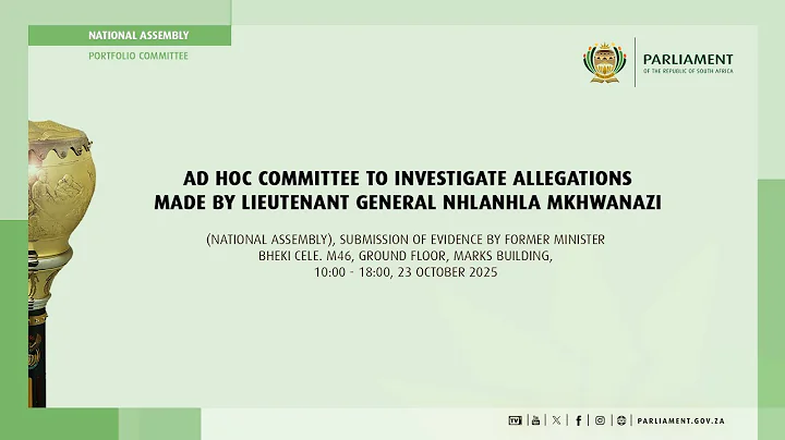 Ad Hoc Committee Investigate Allegations by Lieutenant General Mkhwanazi 2, 23 October 2025