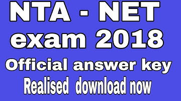 NET answer key 2018 || NTA NET exam 2018 official answer key realised || by How To Online