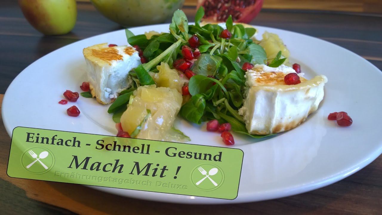 Ziegenkäse Salat mit Apfel-Zwiebel Dressing / Low carb / Rezept - YouTube