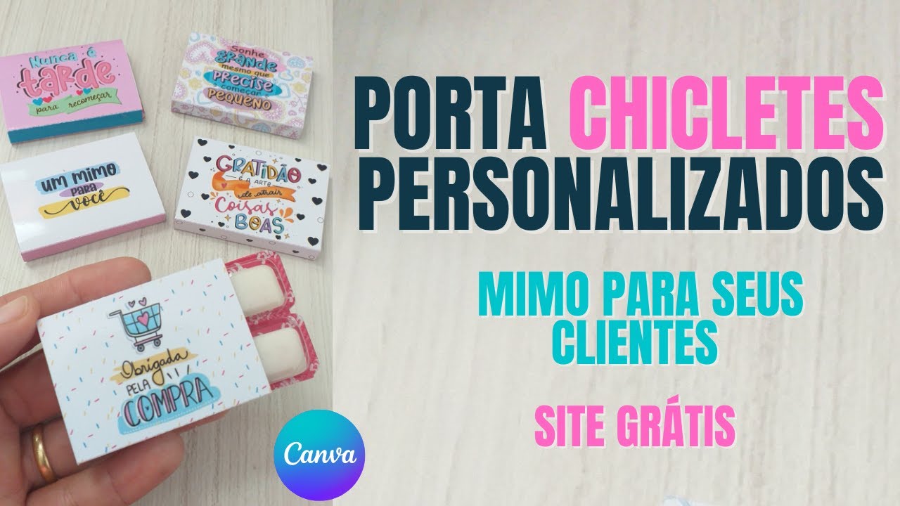 Chiclete Personalizado para clientes/ Porta Chiclete/ Mimo para Cliente Feito no Canva