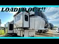 This NEW 5th wheel camper is LOADED OUT! Outside kitchen on this Sierra Camper! Camper Masters Tour