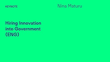 Hiring Inovation Into Government (ENG) | Festival kreativní byrokracie 2024