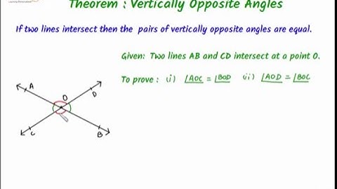 Proofs based on pairs of angles- Theorem and proofs- Vertically opposite angles
