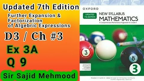 D3 math|Ch 3|Ex 3_A|Q_9|New Updated 7th Edition|New Oxford Mathematics 3|Sir Sajid Mehmood