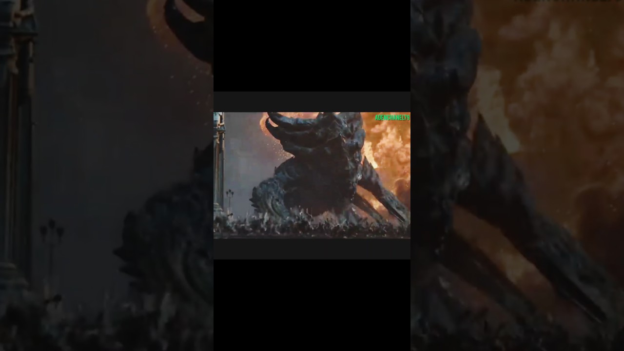 pertempuran epick monster besar luar angkasa melawan robot robot