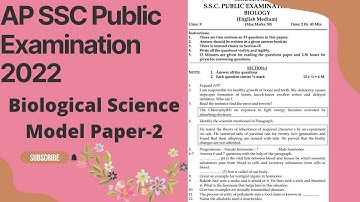 💐👌😊 AP SSC Public Examination 2022 Biological Science Model Paper with Answers💐👌😊