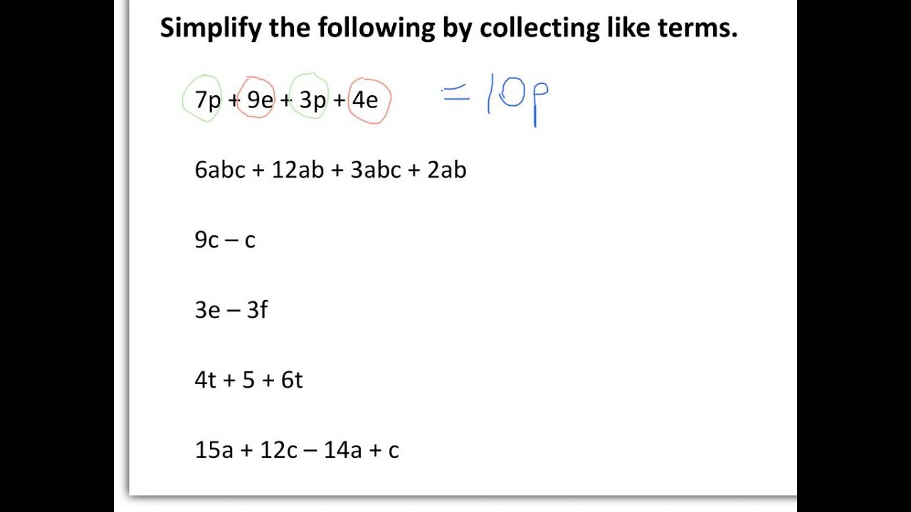 Simplifying Expressions Examples