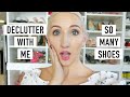 Declutter my designer shoes with me  clearing out  organizing my shoe collection