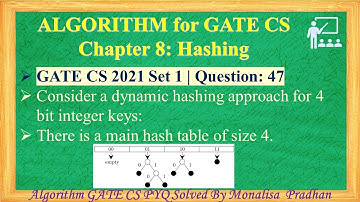 GATE CS 2021 Set 1 | Q 47:Consider a dynamic hashing approach for 4 bit integer keys:There is a main
