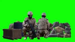 СпЕцЭфФеКт (2 солдата в укрытии HD free ) на хромакее для after effect free