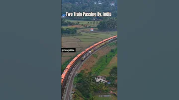 Two Train Passing Through Field In India Thingsilike Train Railway 