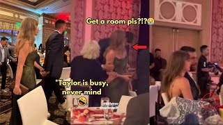 Travis always kisses Taylor’s shoulders it so cute 🫠🫠🫠🫠 This lady was traumatized 😭😭😭