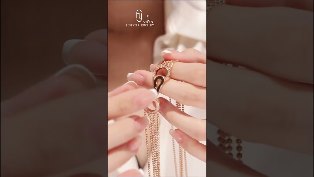 Rose-Gold fever, Loop by Loop multi-layered Bubble chain Collar 