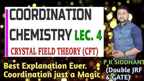 Coordination chemistry Lec. 4. crystal field theory. CSIR-JRF, GATE, IIT-JAM chemistry by siddhant.