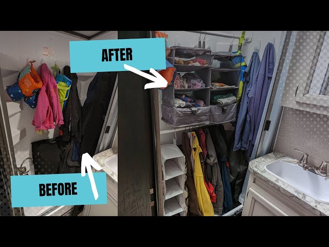 DIY RV Shower Transformed to a Closet 
