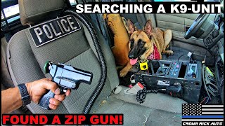 Searching a Sheriff K9 UNIT found zip gun! Crown Rick Auto Police Cars