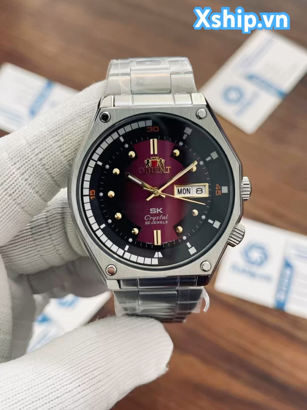 Orient SK Automatic Pink Dial Stainless Steel Men Watch RA