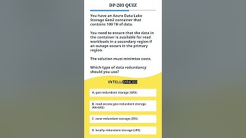 Azure Data Engineer Associate #DP-203 Questions and Answers [1] #shorts