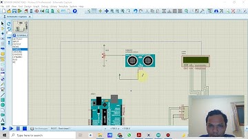 Simulasi Sensor Jarak (HC-SR04)dengan Modul LCD 16x2 dengan Proteus