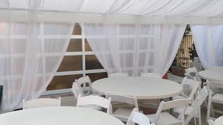 20x20 Tent with white drape by Party Rental Creation