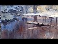 Advancing with Watercolor: Lost and Found Edges "Snow on the Muddy River"
