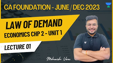 L 1 | Law of Demand | Economics Chp 2 | CA Foundation Dec 2023 | Mohnish Vora