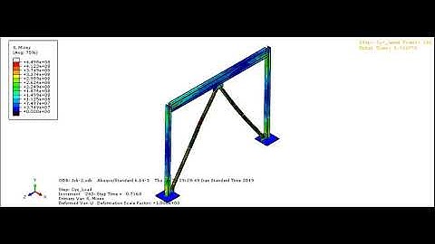 Finite element analysis of a brace under seismic load  by using Abaqus