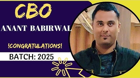 SBI CBO 2025 l Final Selection l  Anant Babirwal l Batch 2025 l