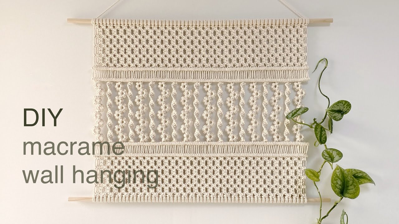 DIY | How to make Macrame flower wall hanging - YouTube