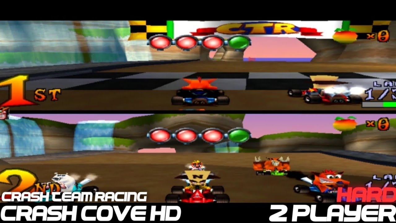 Crash Team Racing Crash Cove 2 Player Hard full episode in HD 1080p Ps1