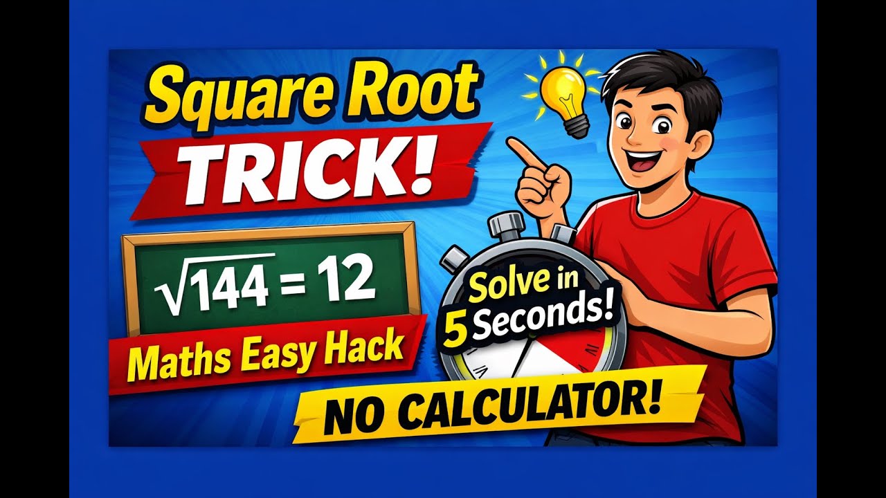 Learn Square Root Easy Trick | Mental Math Fast Method | Maths Short ...