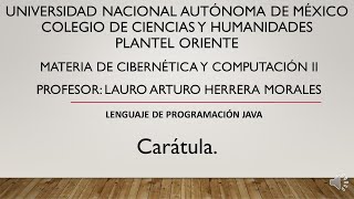 Lenguaje de programación Java: Visualizar una Carátula en Java