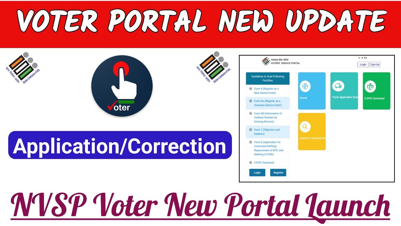 NVSP Voter Portal New Update | voter correction new portal