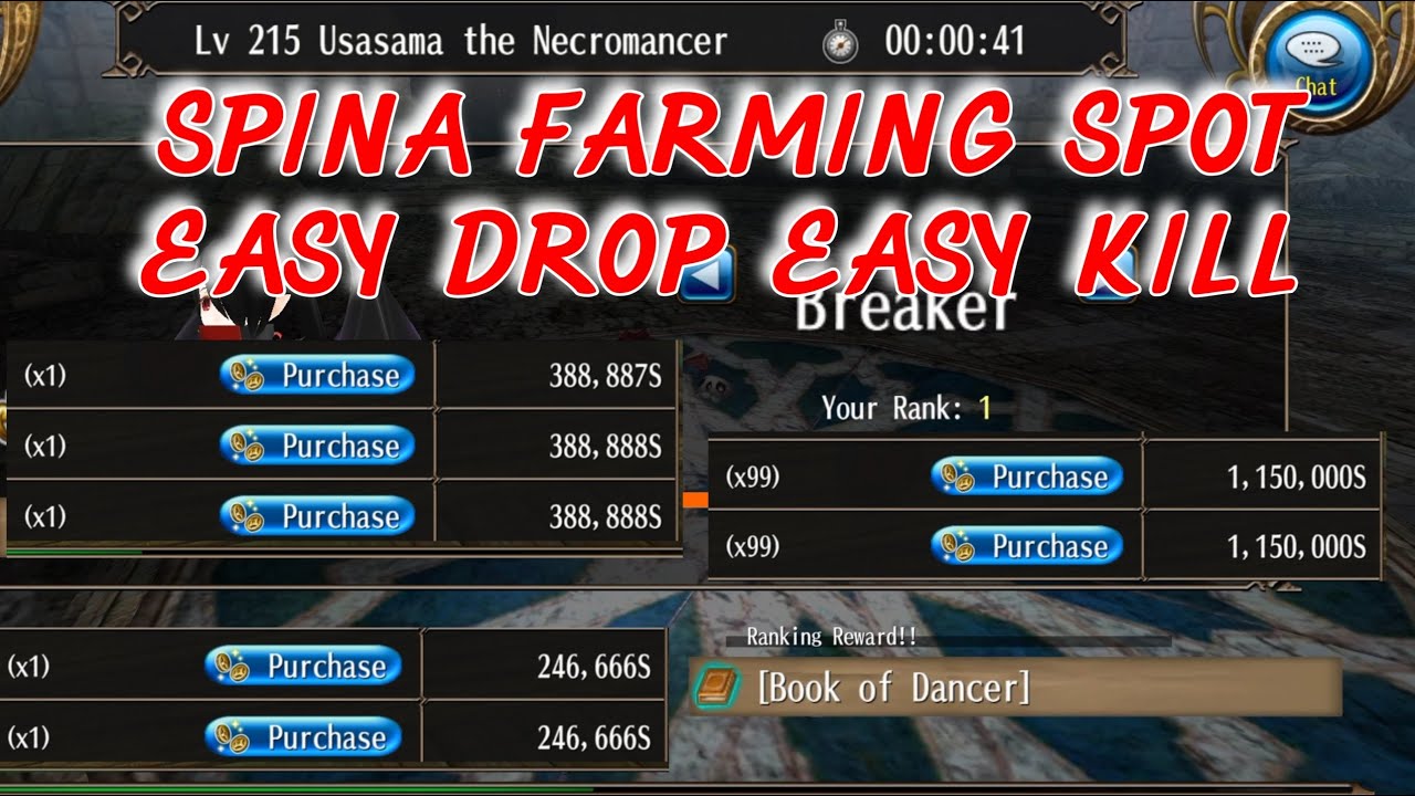 TORAM ONLINE SPOT FARMING SPINA EASY DROP BOOK OF DANCER AND